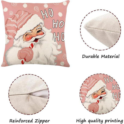 Christmas Decorations - Christmas Pillow Covers 18X18 Set of 4, Holiday Christmas Decor Home Sofa Couch Cushion Indoor Decorations